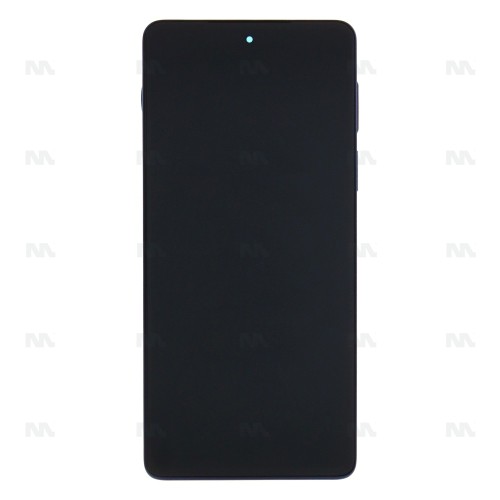 Motorola Edge 20 Pro (XT2153) Display And Digitizer With Frame (5D68C19377) - Blue Vegan Leather