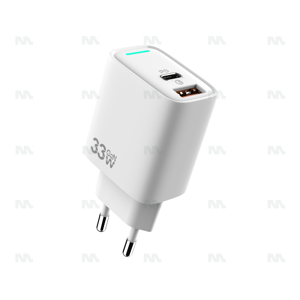 PD Quick GaN Adapter CH3350 USB-A To USB-C 33W White