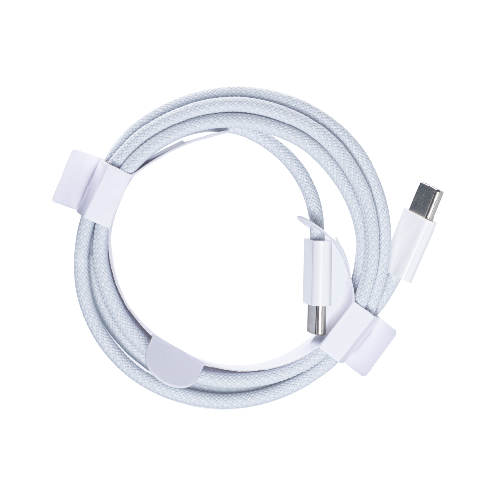 For Apple iPhone 15 USB-C to USB-C Cable 100cm 60W Woven White Bulk