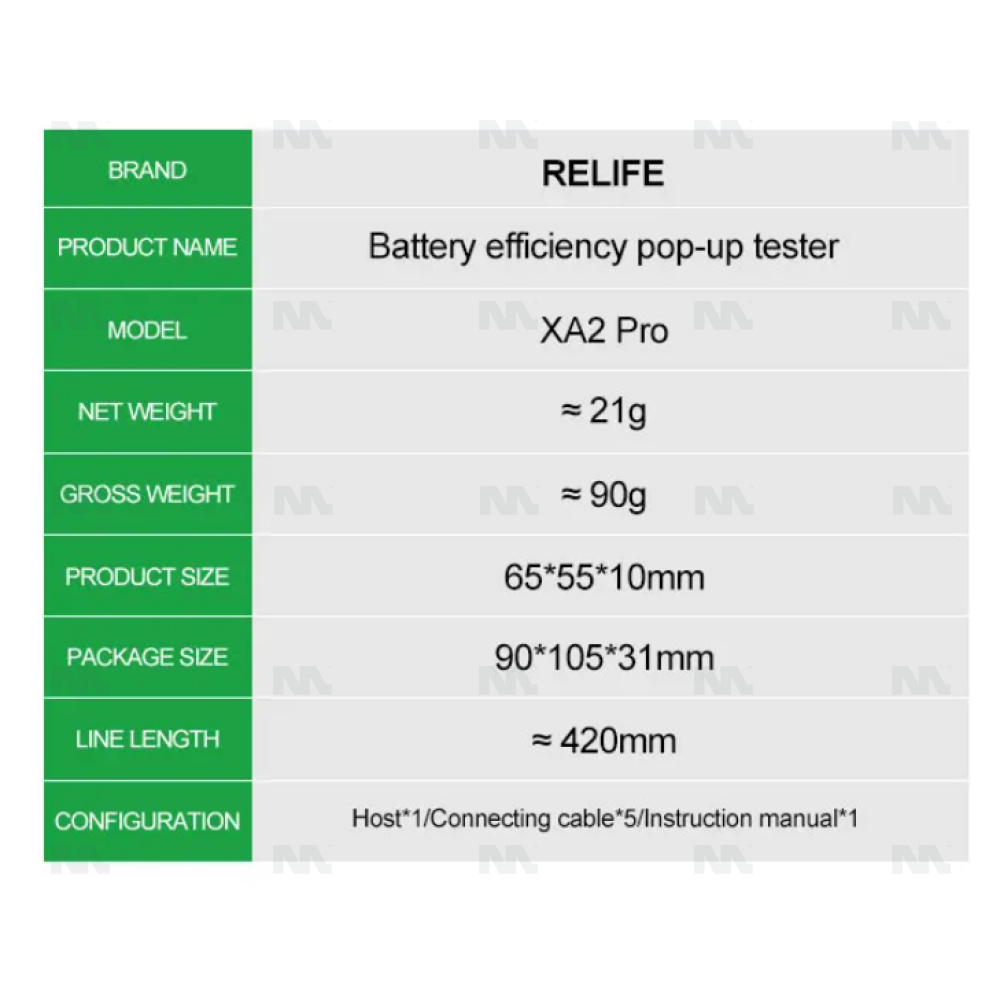 Relife Battery Efficiency Pop-Up Tester XA2 Pro