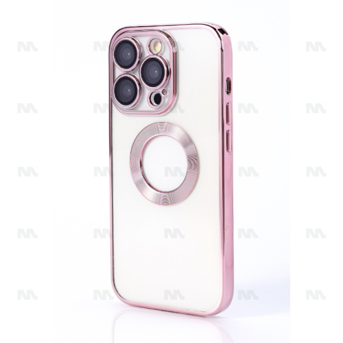NY Glossy Phone & Camera TPU Case For iPhone 14 Pro Max - Transparent Pink