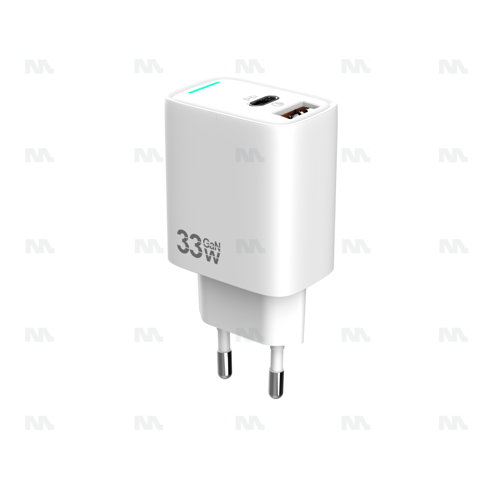 PD Quick GaN Adapter CH3350 USB-A To USB-C 33W White