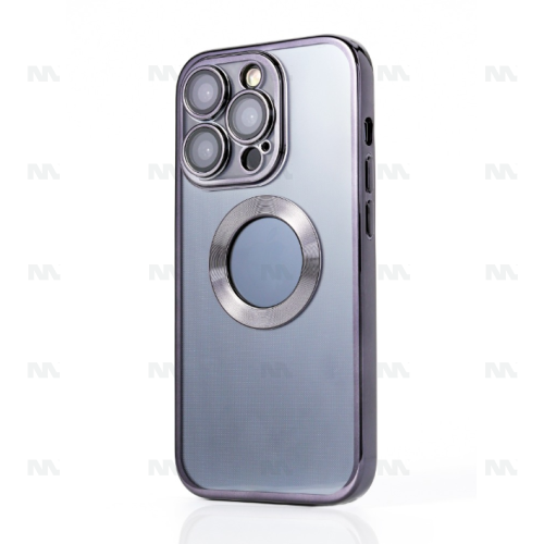 NY Glossy Phone & Camera TPU Case For iPhone 13 - Transparent Black