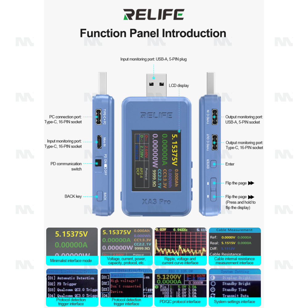 Relife XA3 Pro USB Smart Tester
