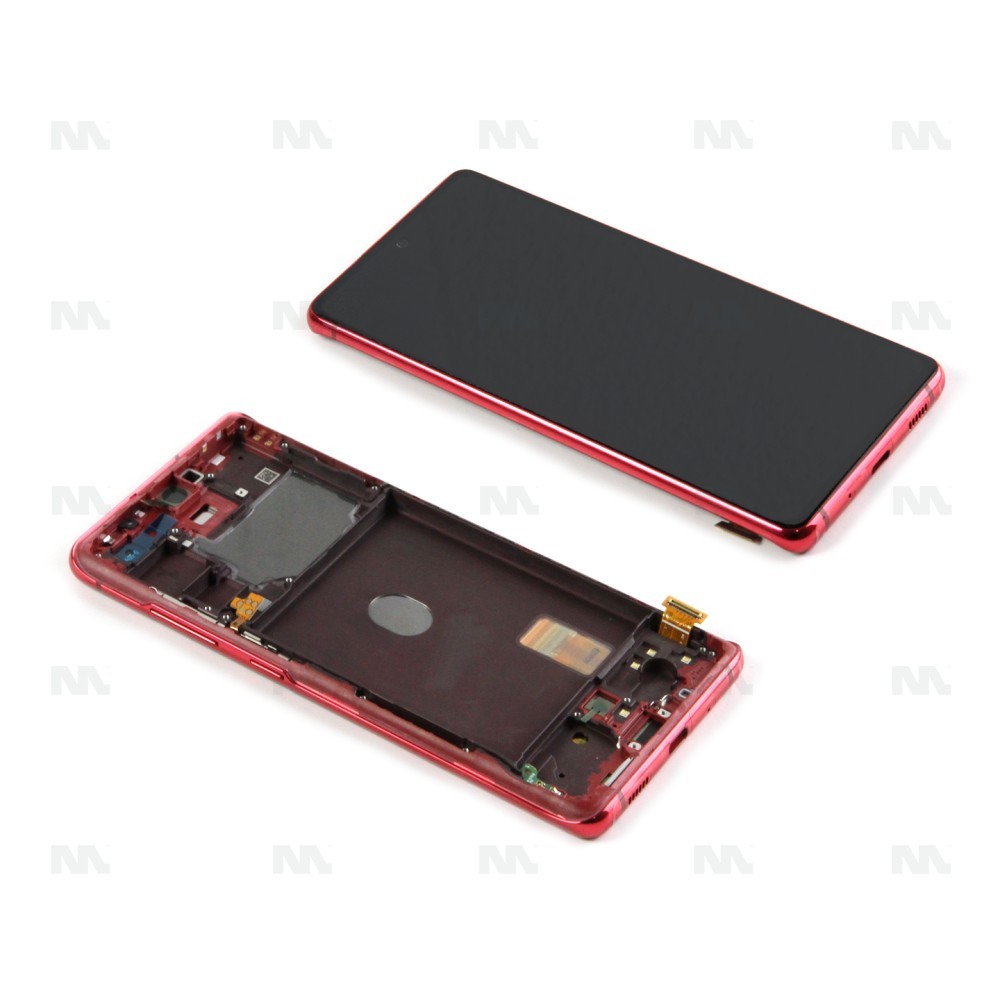 Samsung Galaxy S20 FE G780F, 5G G781B  Display And Digitizer With Frame Cloud Red Service Pack