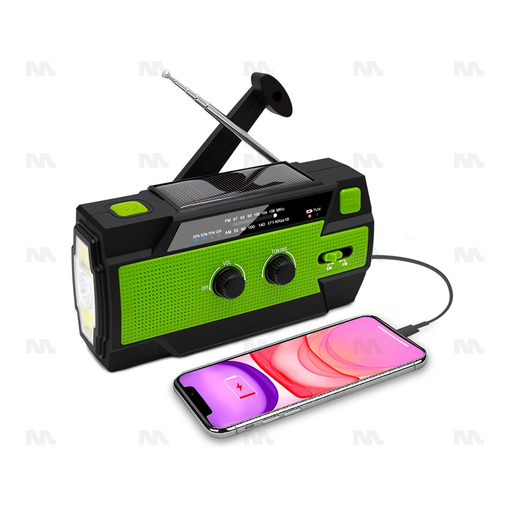 Portable Emergency AM/FM Radio Solar Hand Crank 4000mAh